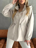 Regenjas Dames Oversized Capuchon Knoop & Rits – Herfst | Miss Madera - Miss Madera MIS-8BA4RG