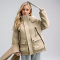 Regenjas Dames Oversized Staande Kraag Zakken – Herfst | Miss Madera - Miss Madera MIS-81T159