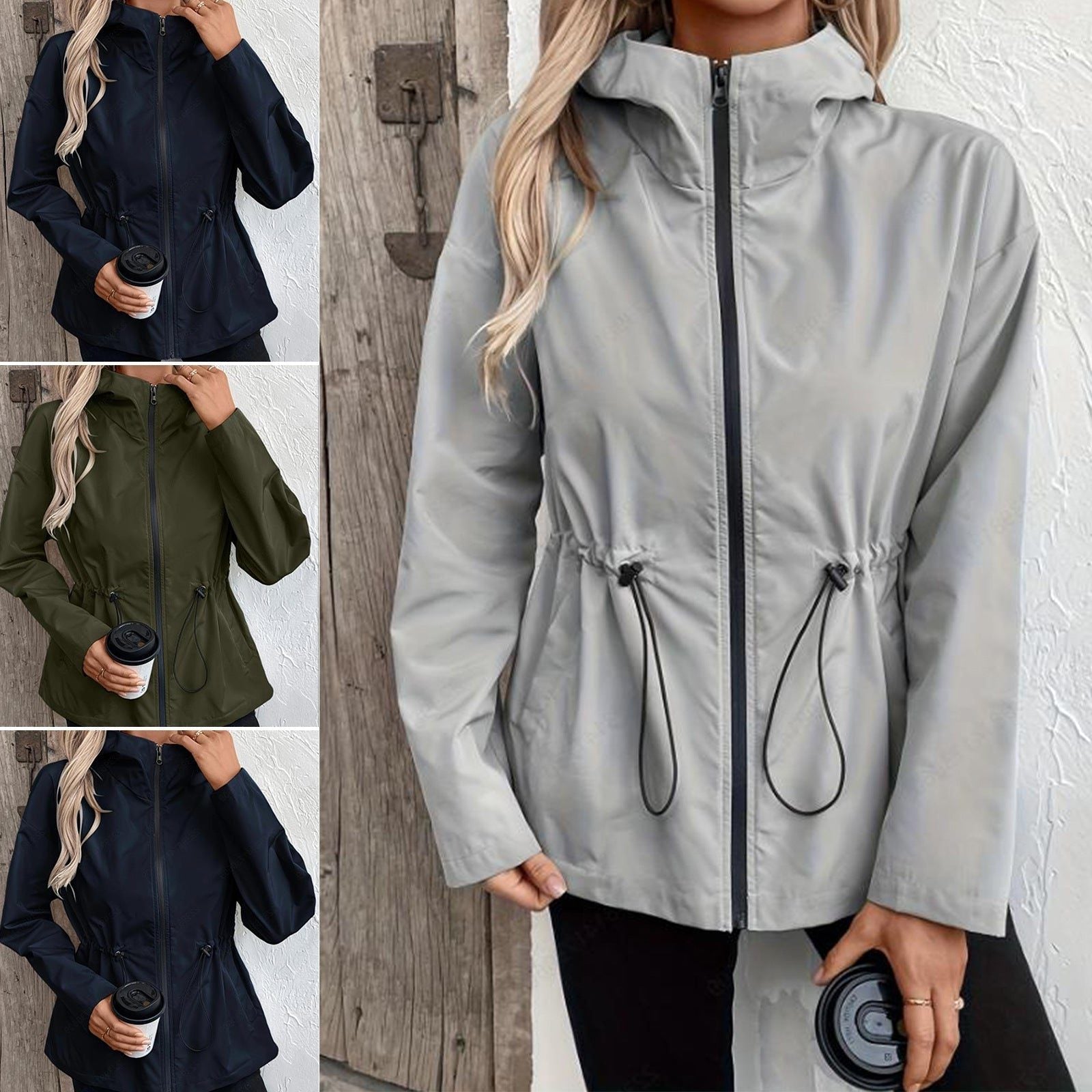 Regenjas Dames Relaxed Fit Verstelbare Taille – Pendel | Miss Madera - Miss Madera MIS-MJM5A0