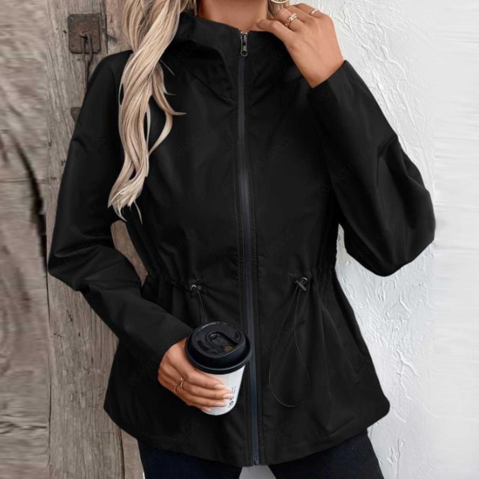 Regenjas Dames Relaxed Fit Verstelbare Taille – Pendel | Miss Madera - Miss Madera MIS-MJM5A0