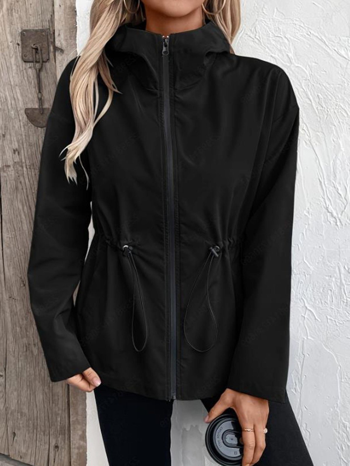 Regenjas Dames Relaxed Fit Verstelbare Taille – Pendel | Miss Madera - Miss Madera MIS-YSLF3K