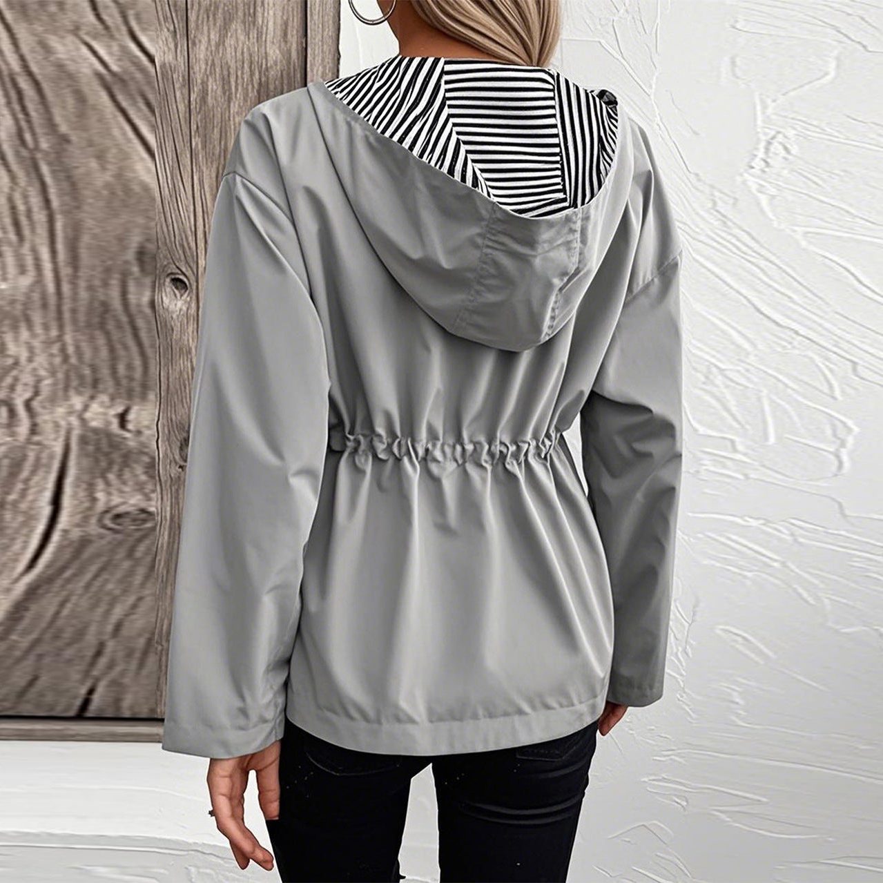 Regenjas Dames Relaxed Fit Verstelbare Taille – Pendel | Miss Madera - Miss Madera MIS-MJM5A0