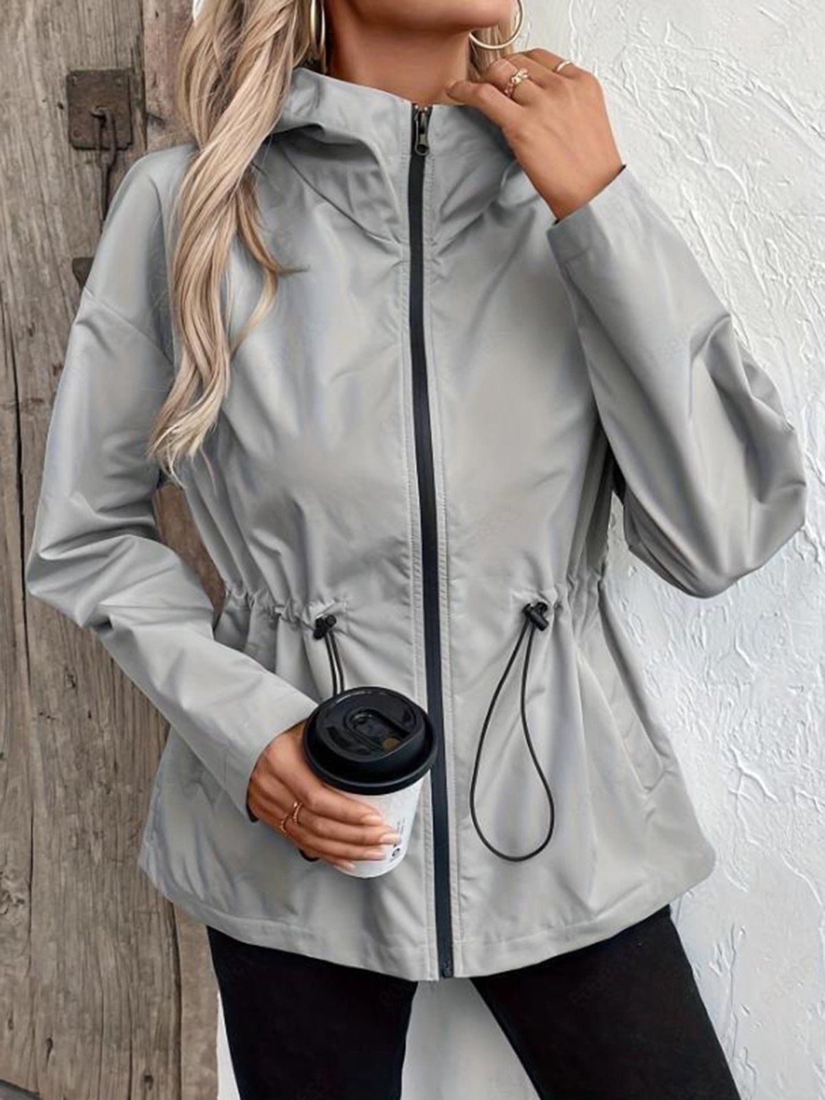 Regenjas Dames Relaxed Fit Verstelbare Taille – Pendel | Miss Madera - Miss Madera MIS-YSLF3K