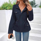 Regenjas Dames Riem Patchzakken Relaxed – Najaar | Miss Madera - Miss Madera MIS-O469K9