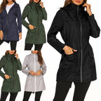 Regenjas Dames Tuniekvallend Capuchon Lang – Herfst | Miss Madera - Miss Madera MIS-DKMN9A