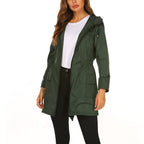 Regenjas Dames Tuniekvallend Capuchon Lang – Herfst | Miss Madera - Miss Madera MIS-XDI746