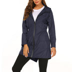 Regenjas Dames Tuniekvallend Capuchon Lang – Herfst | Miss Madera - Miss Madera MIS-DKMN9A