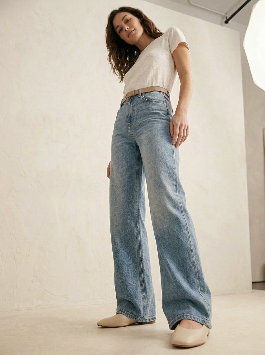 Relaxed Denim Jeans | Straight leg jeans high taille - Miss Madera