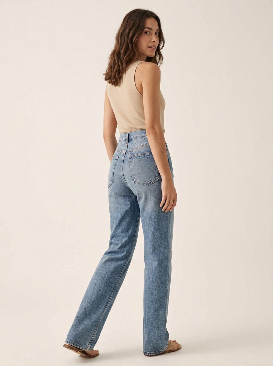 Relaxed Denim Jeans | Straight leg jeans high taille - Miss Madera