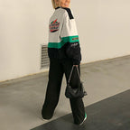 Retro Racing Jacket Dames Oversized Print | Casual - Miss Madera