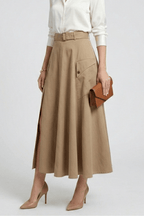 Rok Dames Maxi A-lijn Hoge Taille Zijsplit – Dagelijks | Miss Madera - Miss Madera MIS-B2M8YK