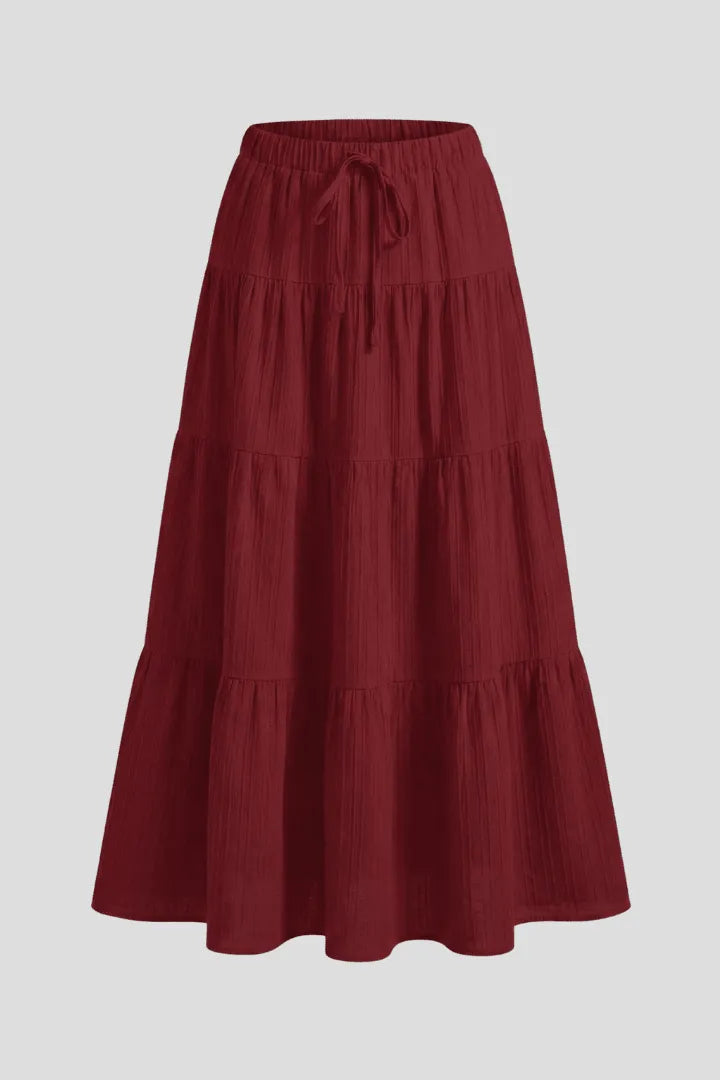 Rok Dames Maxi Gelaagd Elastische Taille – Casual Chic | Miss Madera