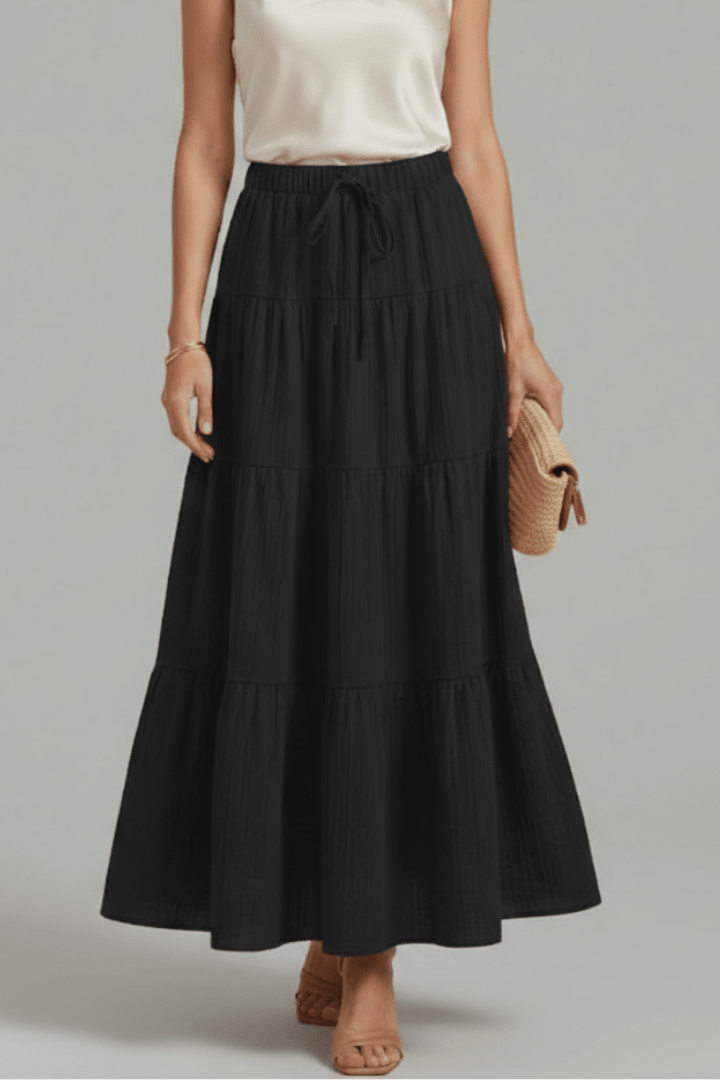 Rok Dames Maxi Gelaagd Elastische Taille – Casual Chic | Miss Madera - Miss Madera MIS-DLJZNL