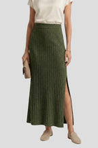 Rok Dames Maxi Geribd Rechte Fit Zijsplit – Avond | Miss Madera - Miss Madera MIS-HYRTK3