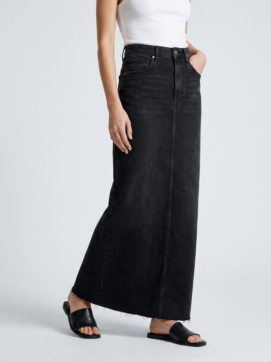 Rok Dames Maxi Hoge Taille Denim – Weekend | Miss Madera - Miss Madera MIS-E4OPPW