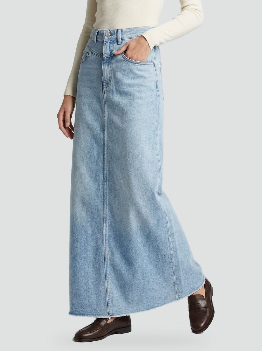 Rok Dames Maxi Hoge Taille Denim – Weekend | Miss Madera - Miss Madera MIS-SGPHAI