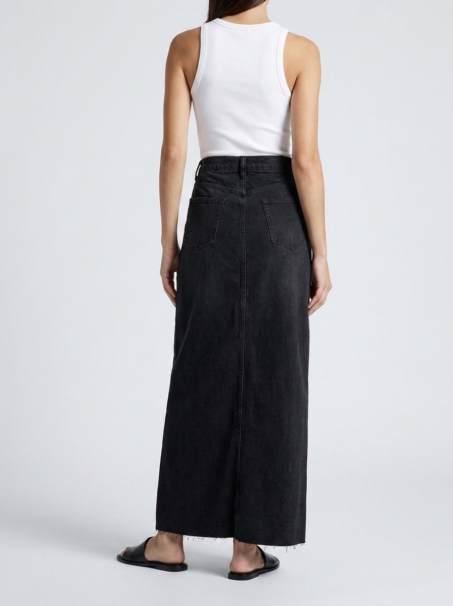 Rok Dames Maxi Hoge Taille Denim – Weekend | Miss Madera - Miss Madera MIS-E4OPPW
