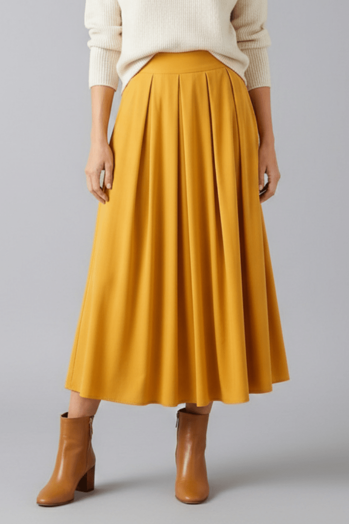 Rok Dames Maxi Hoge Taille Geplooid – Casual Chic | Miss Madera - Miss Madera MIS-UYYRSR