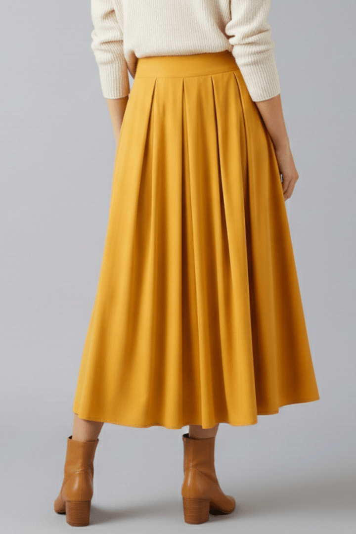 Rok Dames Maxi Hoge Taille Geplooid – Casual Chic | Miss Madera - Miss Madera MIS-UYYRSR