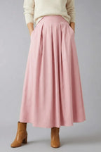 Rok Dames Maxi Hoge Taille Geplooid – Casual Chic | Miss Madera - Miss Madera MIS-DRT3ZM