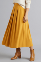Rok Dames Maxi Hoge Taille Geplooid – Casual Chic | Miss Madera - Miss Madera MIS-UYYRSR