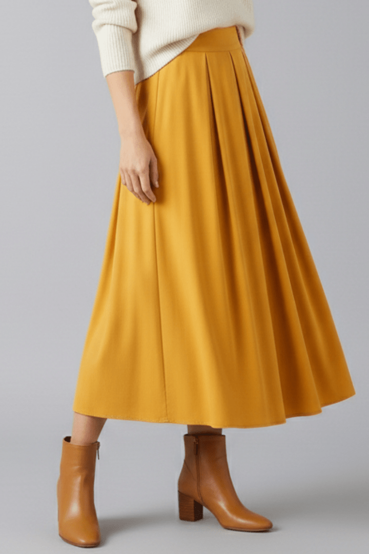 Rok Dames Maxi Hoge Taille Geplooid – Casual Chic | Miss Madera - Miss Madera MIS-UYYRSR
