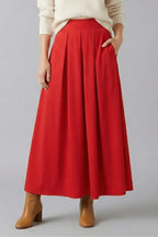 Rok Dames Maxi Hoge Taille Geplooid – Casual Chic | Miss Madera - Miss Madera MIS-WE4UNH