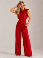 Miss | Jumpsuit Dames Mouwloos Hoge Taille Rechte Pijpen - Polyester