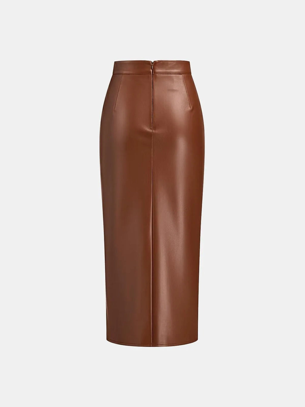 Ruched Leather Midi Skirt voor Fashion‑bewuste Vrouwen - Miss Madera