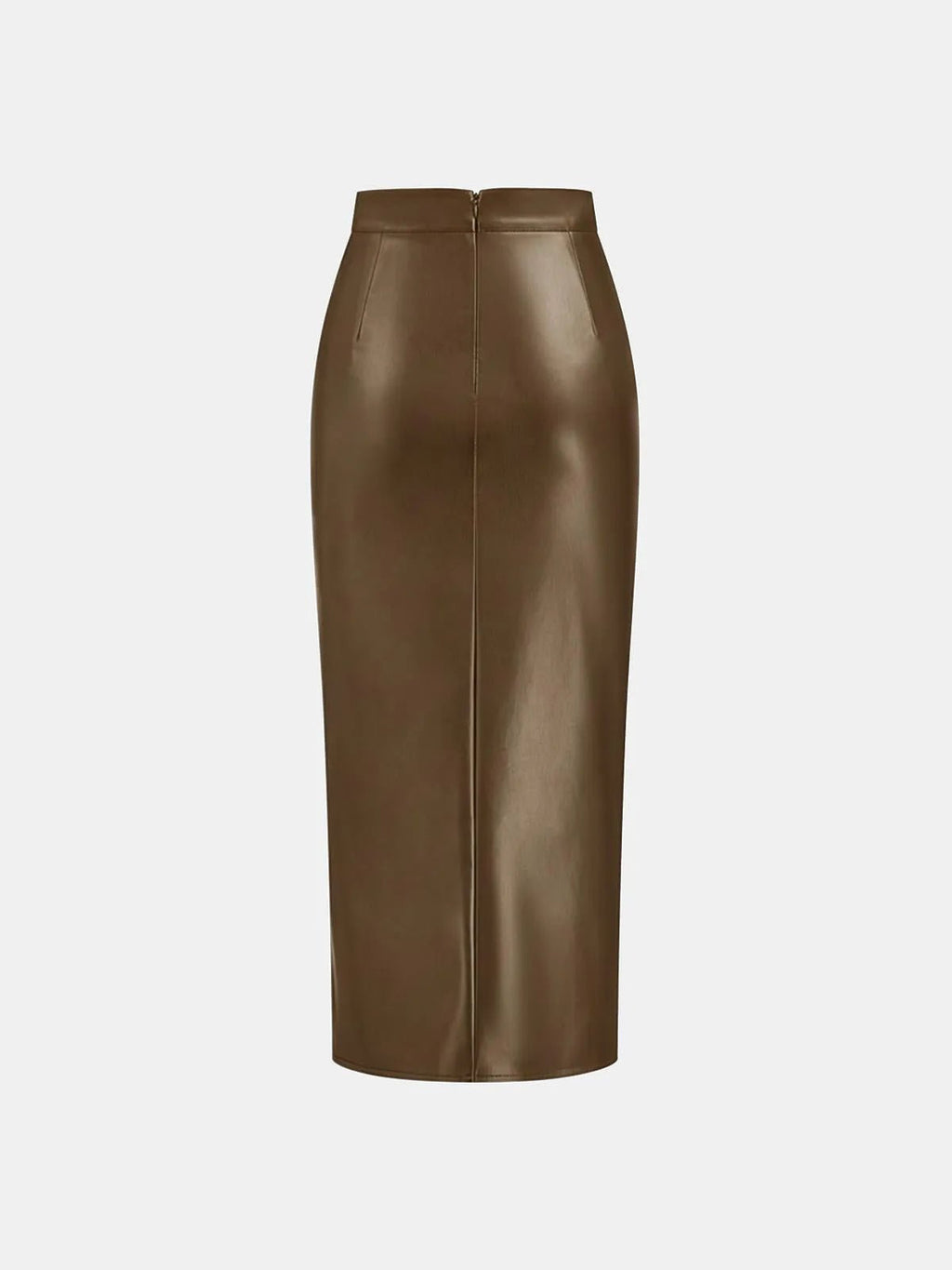 Ruched Leather Midi Skirt voor Fashion‑bewuste Vrouwen - Miss Madera