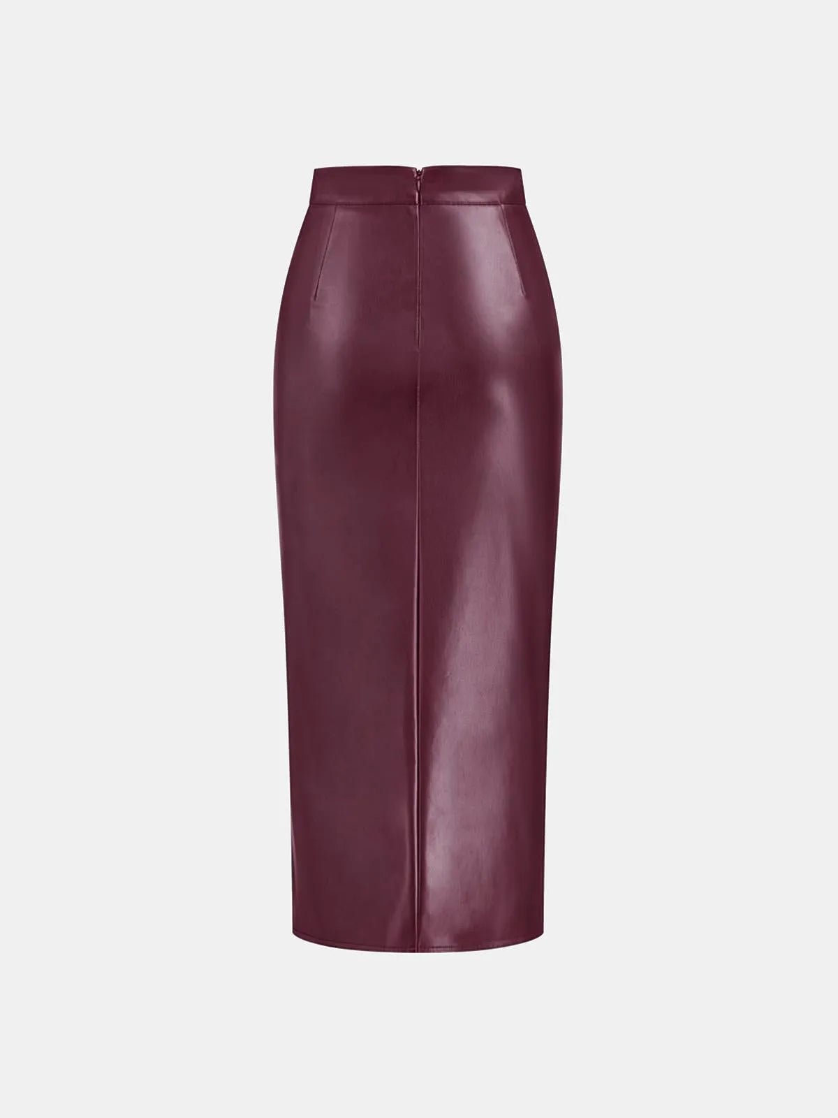 Ruched Leather Midi Skirt voor Fashion‑bewuste Vrouwen - Miss Madera