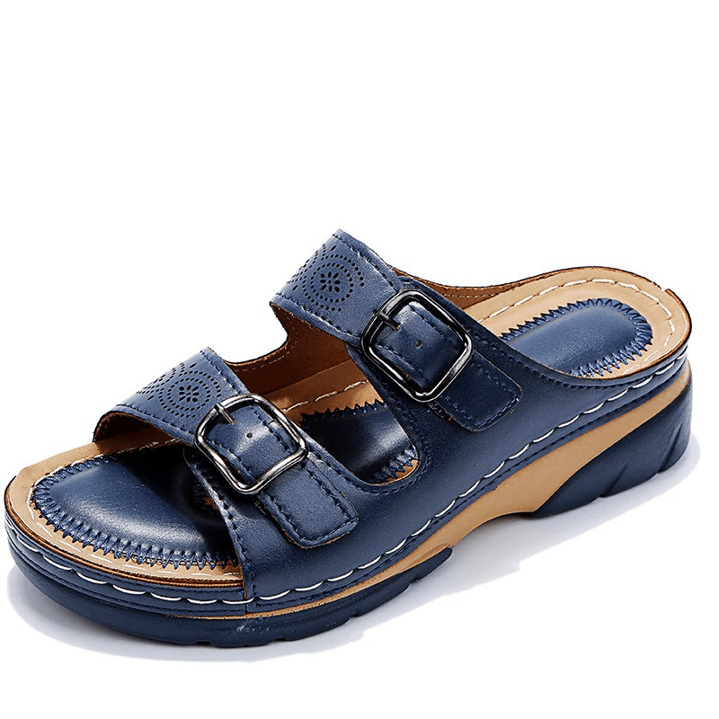 Sandalen Dames | Sleehak Gesp Synthetisch Leer - Miss Madera