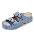 Sandalen Dames | Sleehak Gesp Synthetisch Leer - Miss Madera