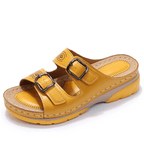 Sandalen Dames | Sleehak Gesp Synthetisch Leer - Miss Madera