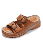 Sandalen Dames | Sleehak Gesp Synthetisch Leer - Miss Madera