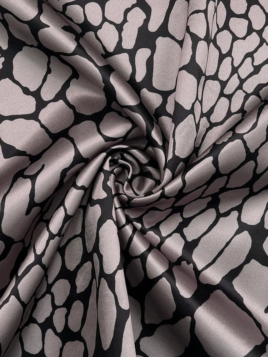 Satijnen Blouse Dames | Abstract Print Soepel Vallend - Miss Madera