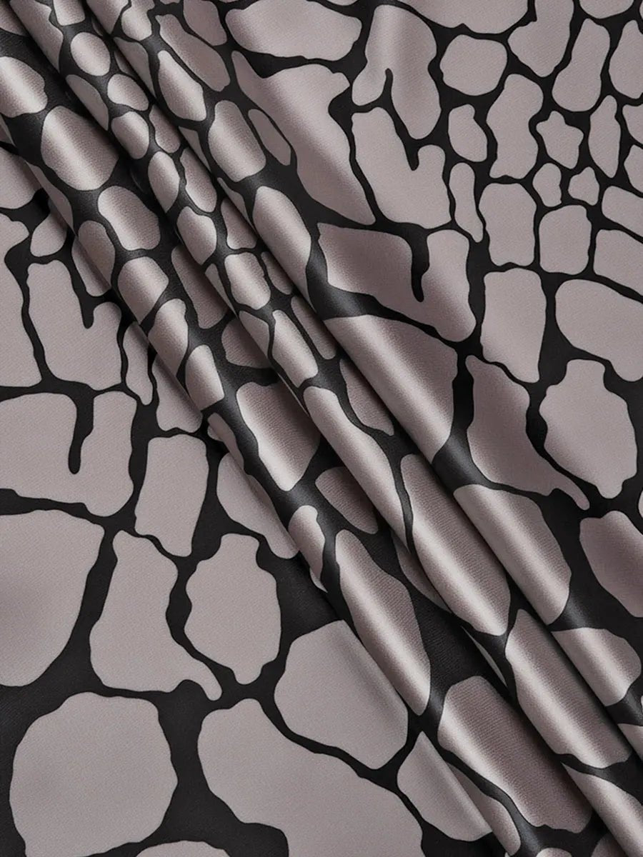 Satijnen Blouse Dames | Abstract Print Soepel Vallend - Miss Madera