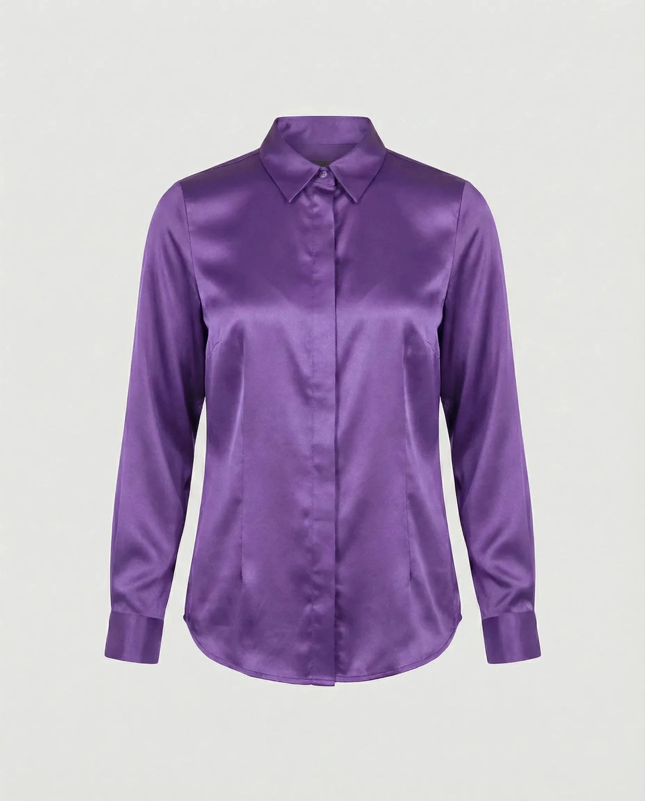 Satijnen Blouse Dames | Getailleerd Glanzende Afwerking - Miss Madera