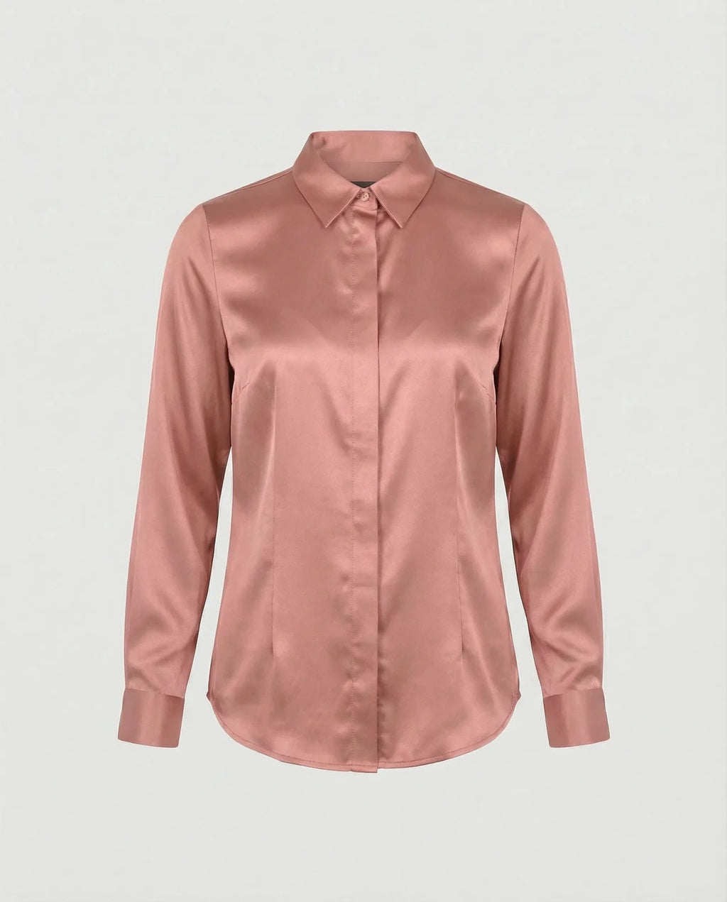 Satijnen Blouse Dames | Getailleerd Glanzende Afwerking - Miss Madera