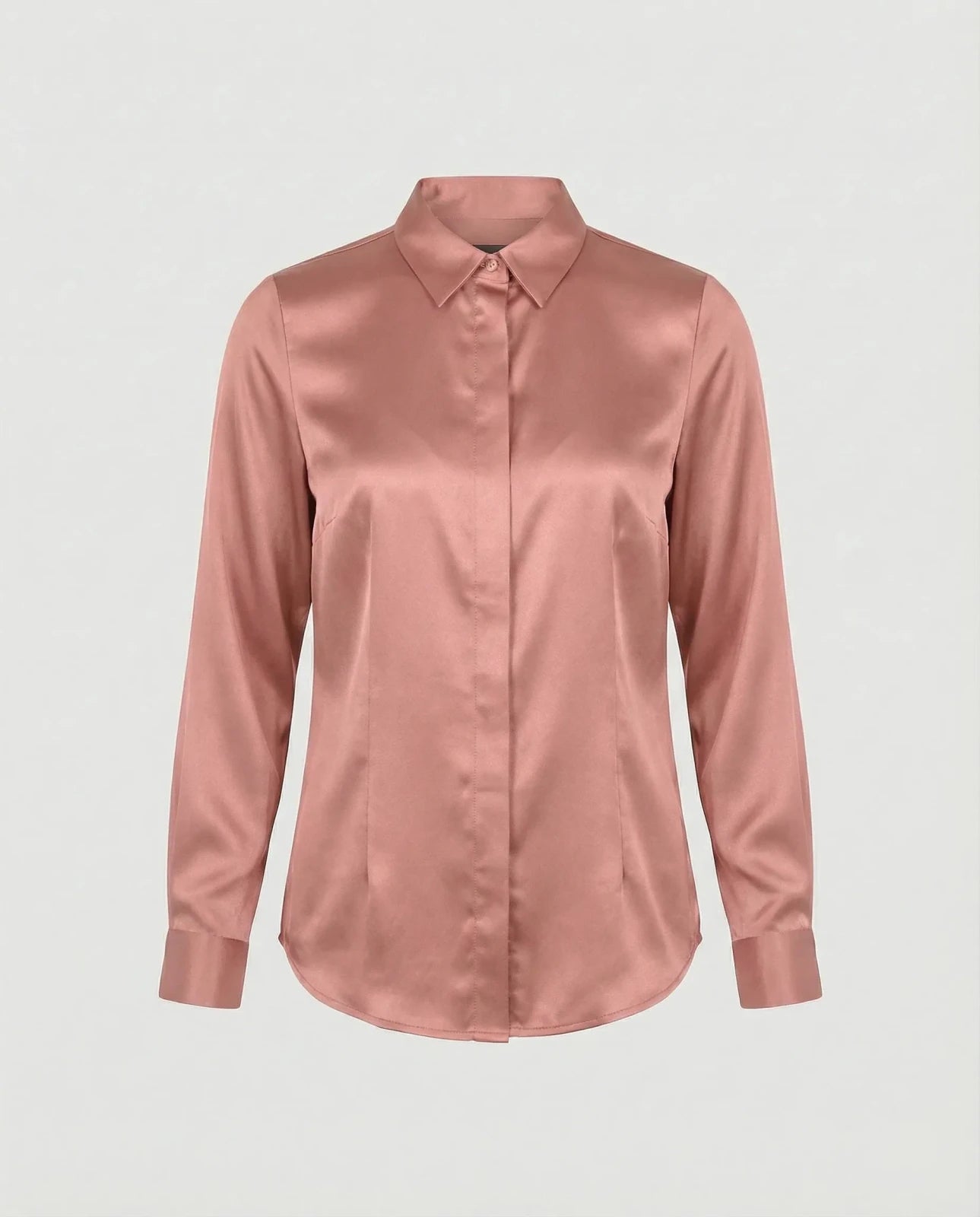 Satijnen Blouse Dames | Getailleerd Glanzende Afwerking - Miss Madera