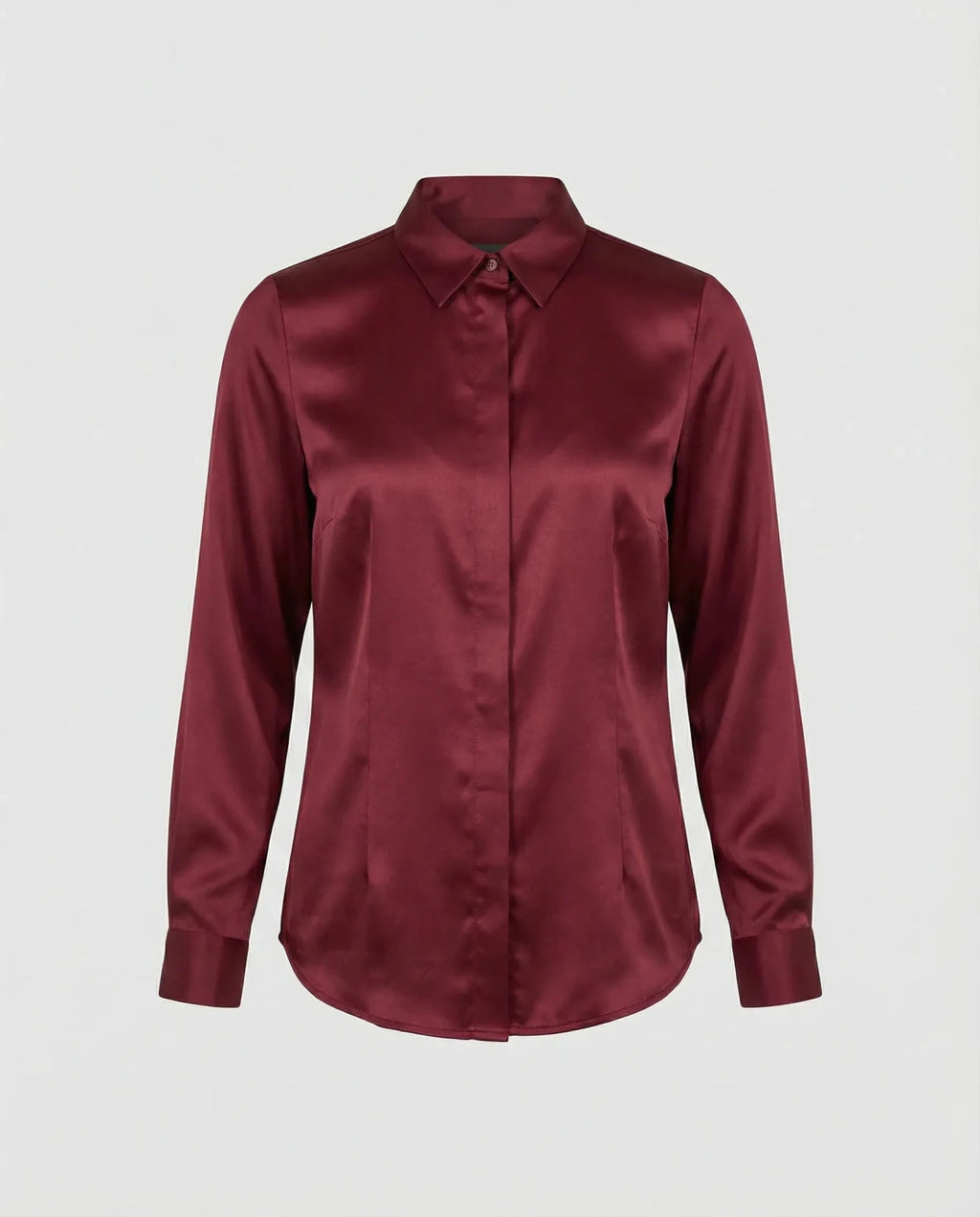 Satijnen Blouse Dames | Getailleerd Glanzende Afwerking - Miss Madera
