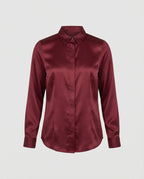 Satijnen Blouse Dames | Getailleerd Glanzende Afwerking - Miss Madera