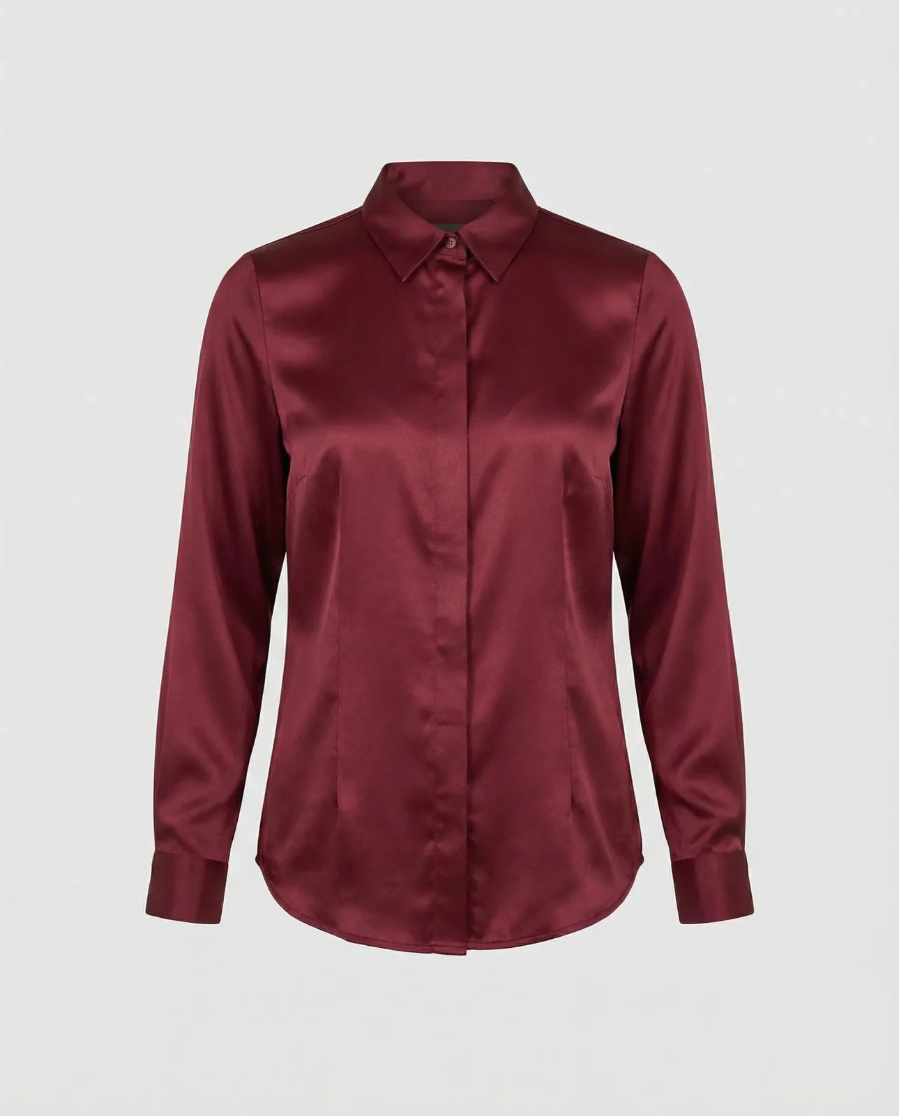 Satijnen Blouse Dames | Getailleerd Glanzende Afwerking - Miss Madera