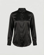 Satijnen Blouse Dames | Getailleerd Glanzende Afwerking - Miss Madera