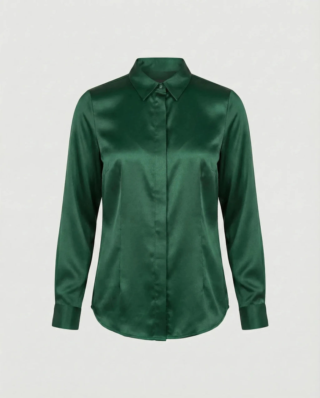 Satijnen Blouse Dames | Getailleerd Glanzende Afwerking - Miss Madera
