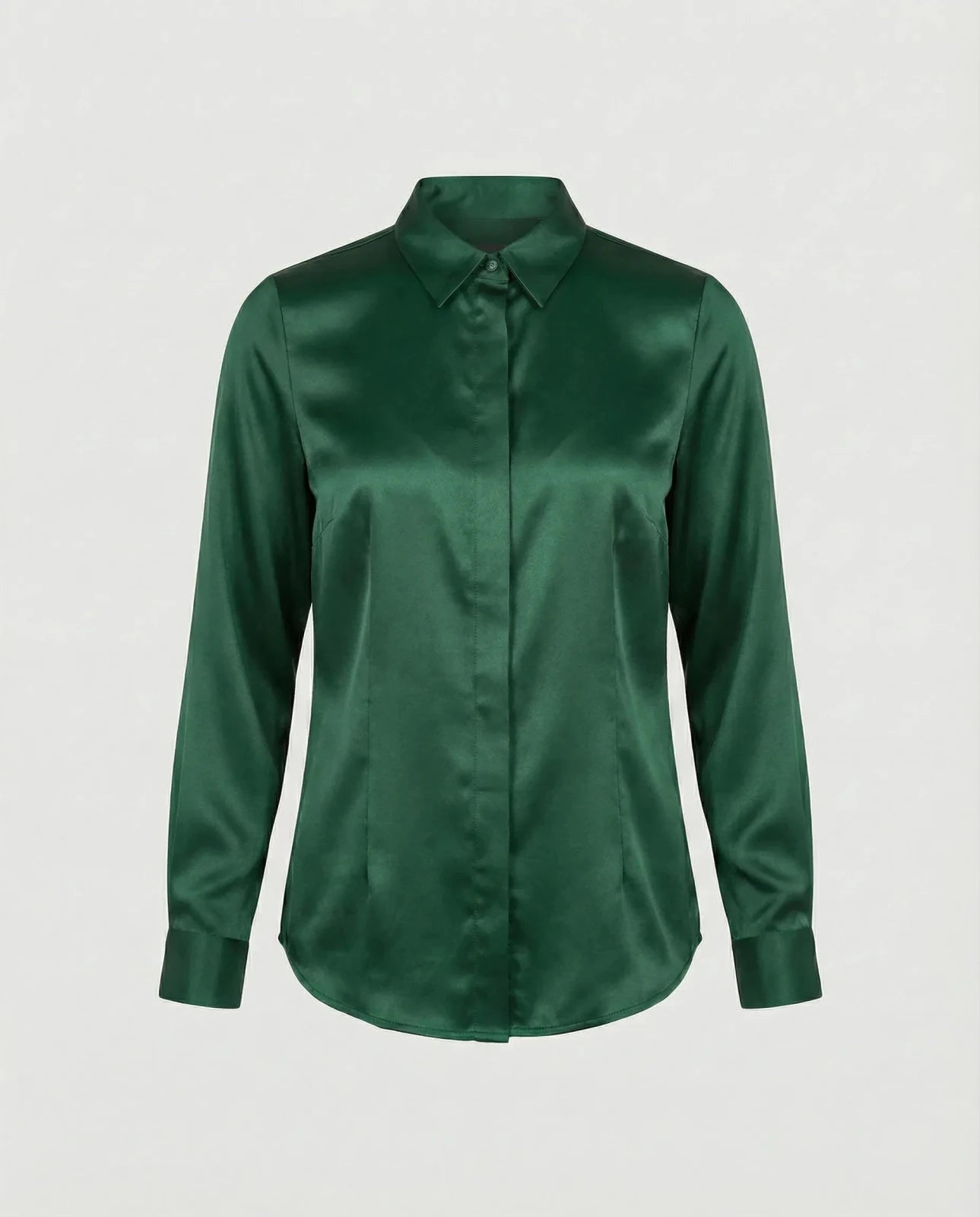 Satijnen Blouse Dames | Getailleerd Glanzende Afwerking - Miss Madera