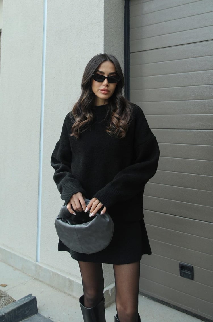 Miss | Tweedelige Set Dames Trui + Rok - Co-ord Set Wol