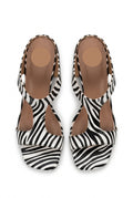Slippers met zebraprint en blokhak - Miss Madera