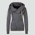 Hoodie Dames Asymmetrische Capuchon Sportief - Polyester - Grijs