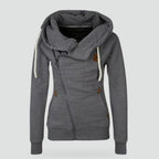 Hoodie Dames Asymmetrische Capuchon Sportief - Polyester - Grijs